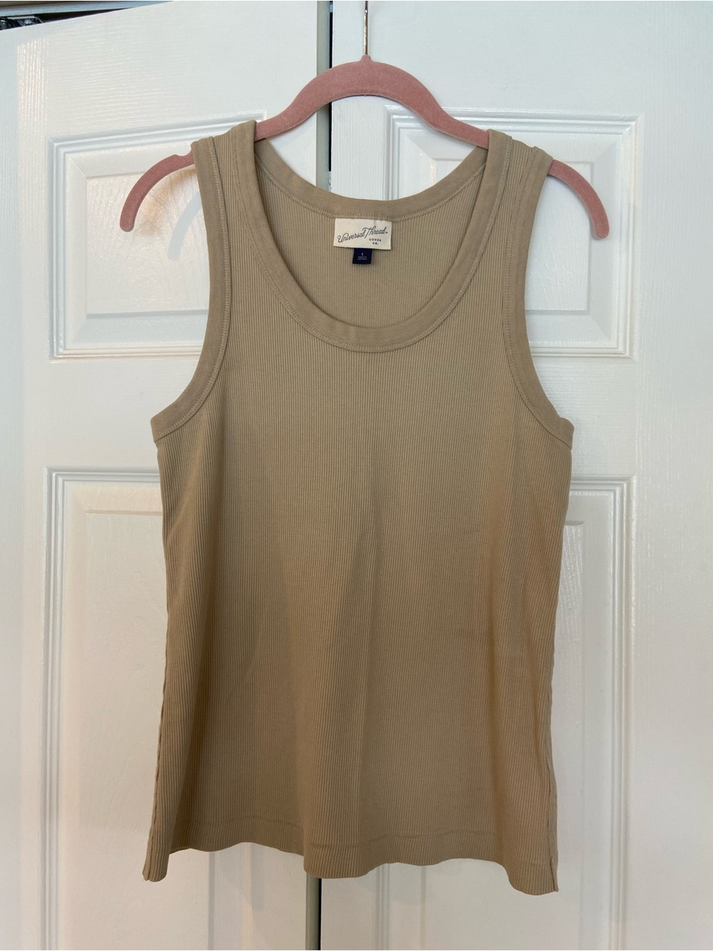 Universal Thread Women's Ribbed Tank Top in Tan